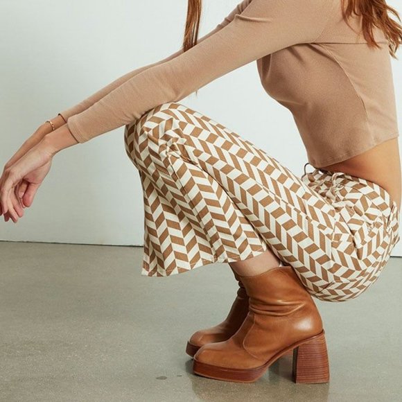 PacSun Denim - PACSUN brown chevron low rise straight leg jeans Sz 25 NEW